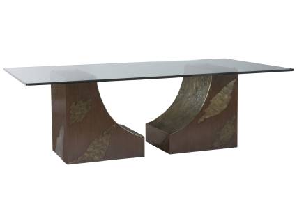 Contango Rectangular Glass Top Dining Table