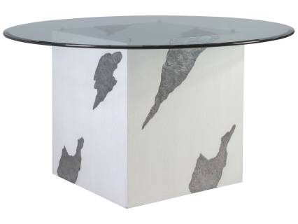 Contango White 54 Inch Glass Top Dining Table