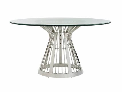 Riviera Stainless Dining Table With Glass Top
