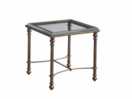 Bluff Metal And Glass End Table
