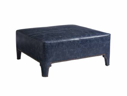 Sheffield Leather Cocktail Ottoman