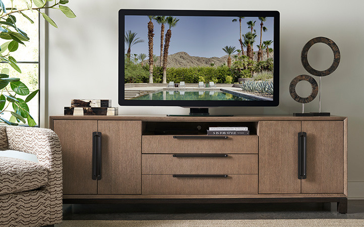 The Monrovia media console offers a great look with abundant storage.